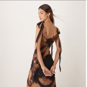 ASOS tie shoulder cowl neck maxi dress